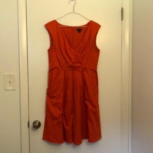 Orange v-neck dress